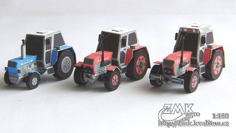 Papercraft recortable de Tractores Zetor / Zetor Tractors. Manualidades a Raudales.
